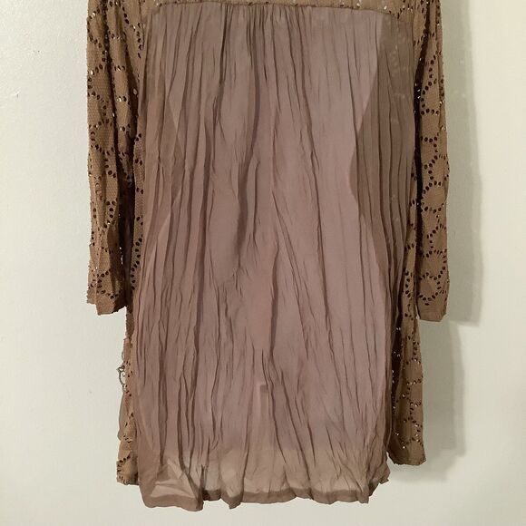 Grace + Emily Lagenlook Forest Fairy Boho Oversized Hippie Crochet Tunic Top L - Picture 6 of 8